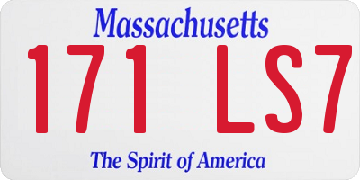 MA license plate 171LS7
