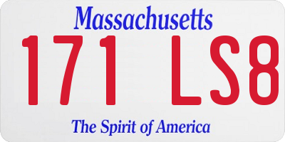 MA license plate 171LS8