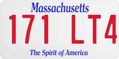 MA license plate 171LT4