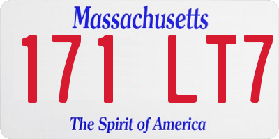 MA license plate 171LT7