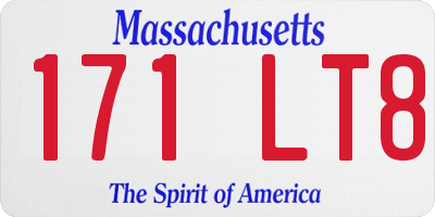 MA license plate 171LT8