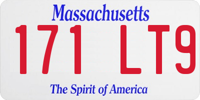 MA license plate 171LT9