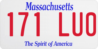 MA license plate 171LU0