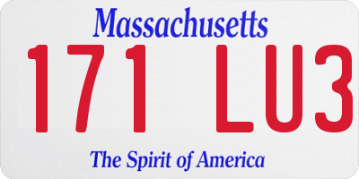 MA license plate 171LU3