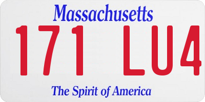 MA license plate 171LU4