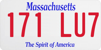 MA license plate 171LU7
