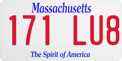 MA license plate 171LU8