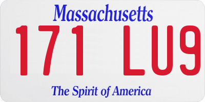 MA license plate 171LU9