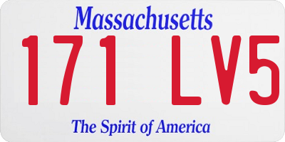 MA license plate 171LV5