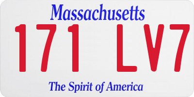 MA license plate 171LV7