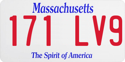 MA license plate 171LV9