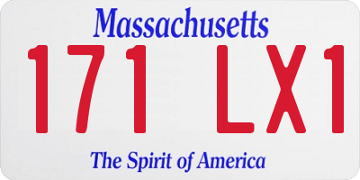 MA license plate 171LX1