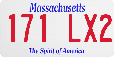 MA license plate 171LX2