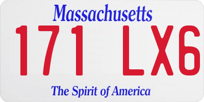 MA license plate 171LX6
