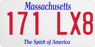 MA license plate 171LX8