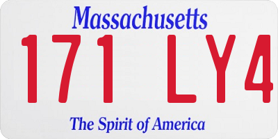 MA license plate 171LY4
