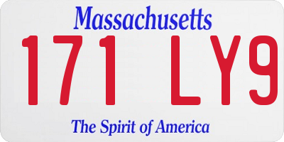 MA license plate 171LY9