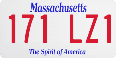 MA license plate 171LZ1