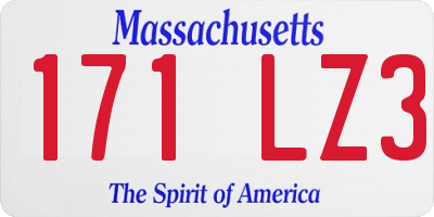 MA license plate 171LZ3
