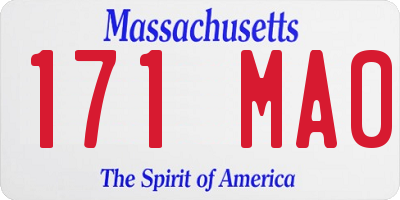 MA license plate 171MA0