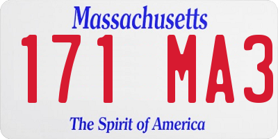 MA license plate 171MA3