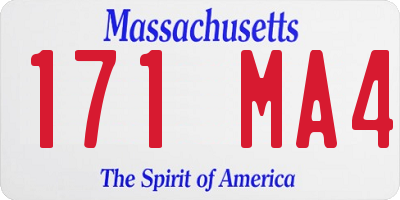 MA license plate 171MA4