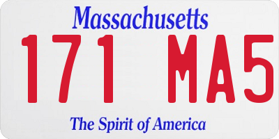 MA license plate 171MA5