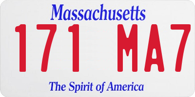 MA license plate 171MA7