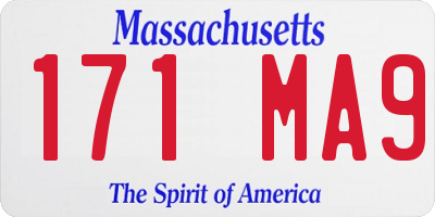 MA license plate 171MA9