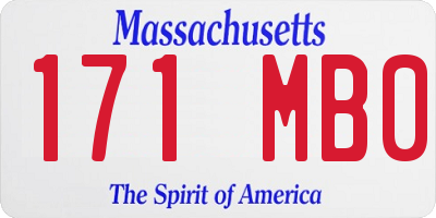 MA license plate 171MB0