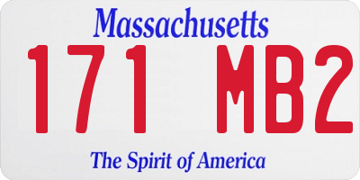 MA license plate 171MB2
