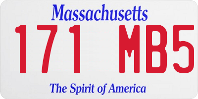 MA license plate 171MB5