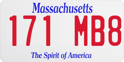 MA license plate 171MB8