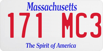 MA license plate 171MC3