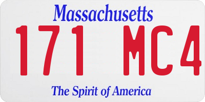 MA license plate 171MC4