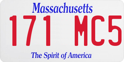 MA license plate 171MC5