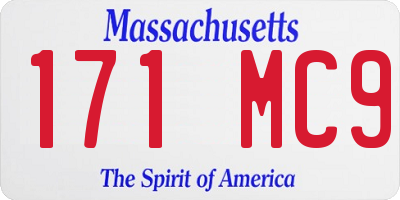 MA license plate 171MC9