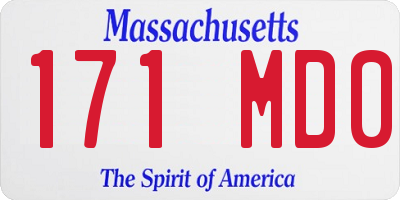 MA license plate 171MD0