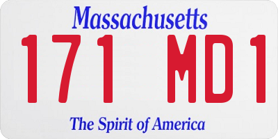 MA license plate 171MD1