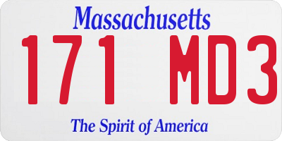 MA license plate 171MD3