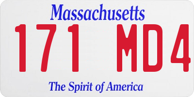 MA license plate 171MD4