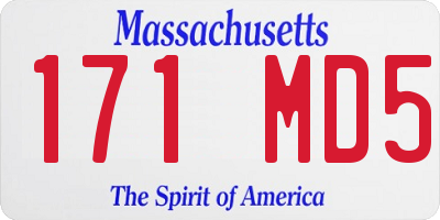 MA license plate 171MD5
