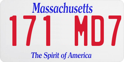 MA license plate 171MD7