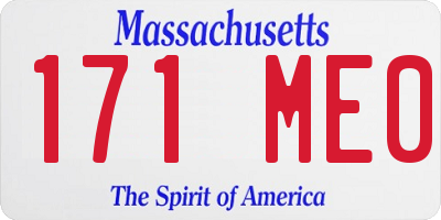 MA license plate 171ME0