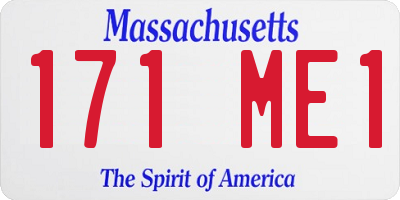 MA license plate 171ME1