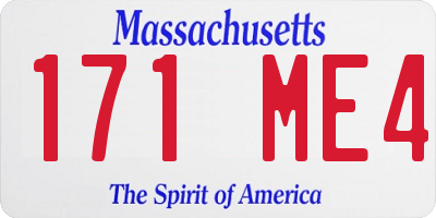 MA license plate 171ME4