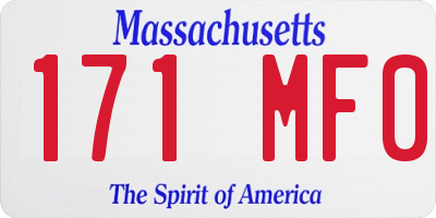 MA license plate 171MF0