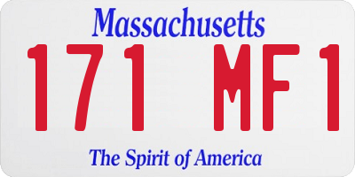MA license plate 171MF1