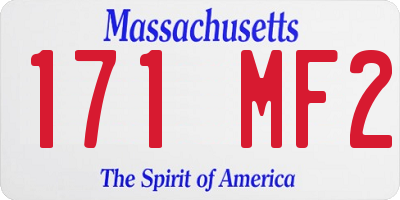 MA license plate 171MF2