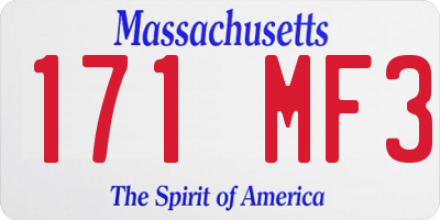 MA license plate 171MF3